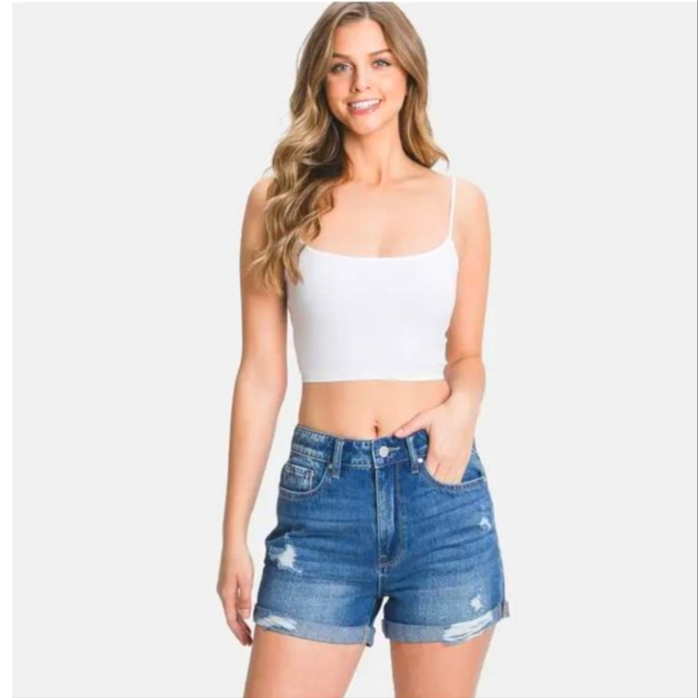 Petra 153 NWT High Rise Denim Shorts Size Small 100% Cotton